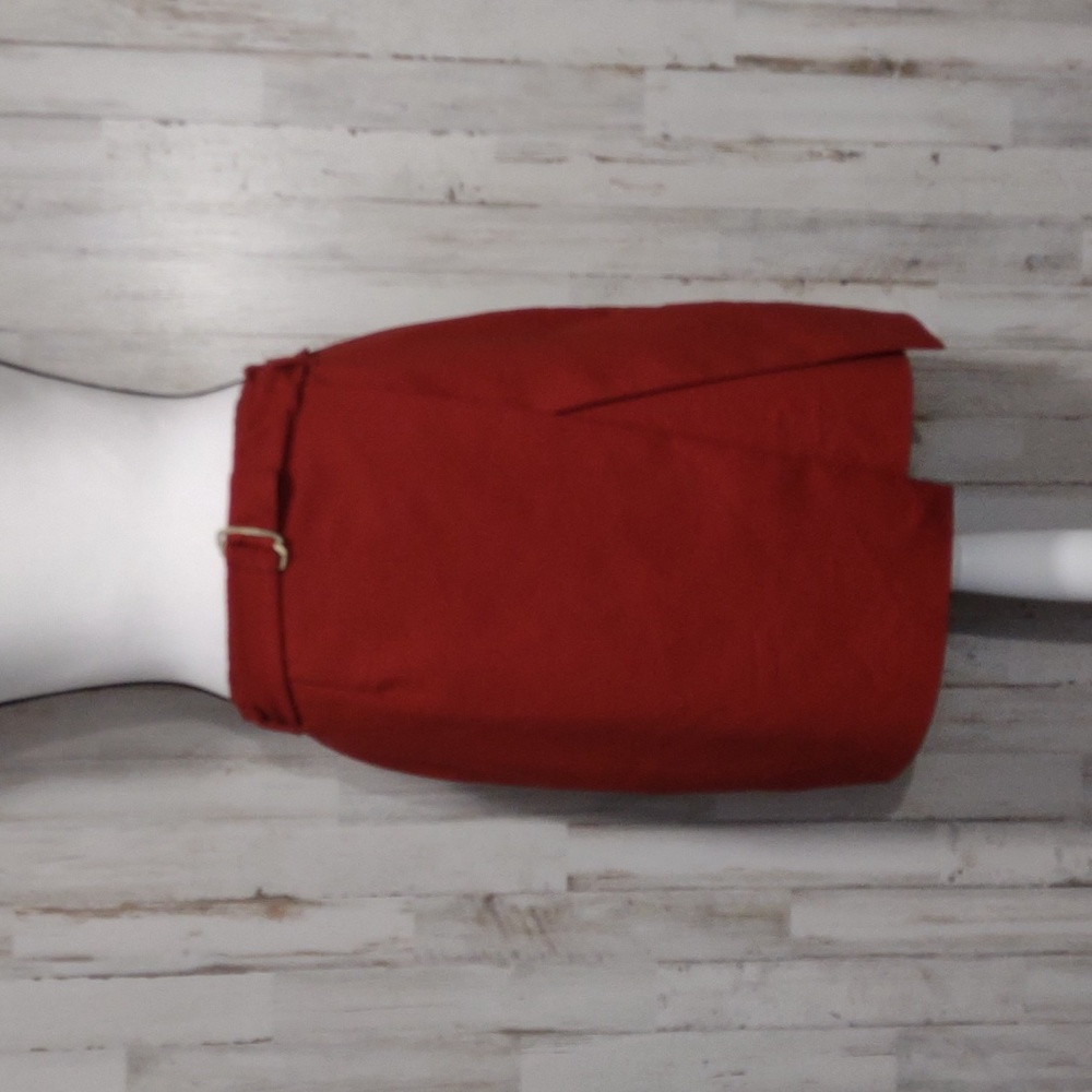 WHBM Brick Red FAUX Wrap Skirt